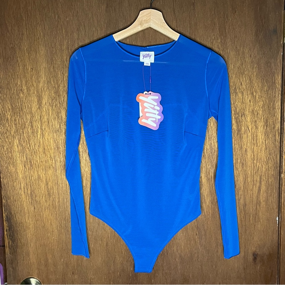 Yitty Mesh Me Smoothing Sleeved Bodysuit NWT